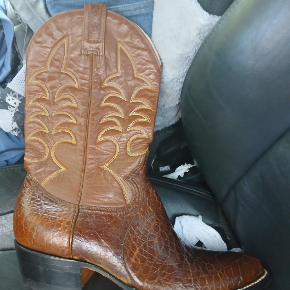 Montana West Brown Leather Cowboy Boots